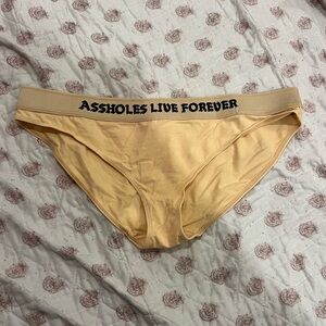 Assholes live forever macaroni orange Graphic Bikini Briefs